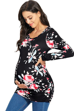 Basic Printed Maternity Top Pregnancy T-Shirt