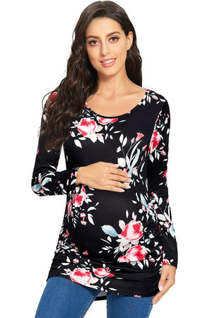Basic Printed Maternity Top Pregnancy T-Shirt