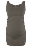 Basic Ruched Maternity Tank Top Tops
