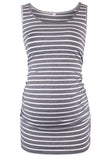 Basic Ruched Maternity Tank Top Gray / S Tops