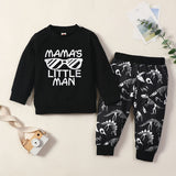 [6M-4Y] Baby Prints Long Sleeve Sweatshirt And Dinosaur Prints Pant Set