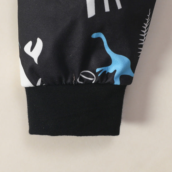 [6M-4Y] Baby Prints Long Sleeve Sweatshirt And Dinosaur Prints Pant Set