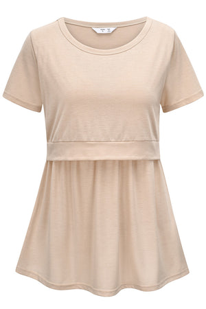 Breastfeeding Top Casual Solid Color Fashion Comfortable T-shirt