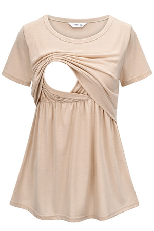Breastfeeding Top Casual Solid Color Fashion Comfortable T-shirt