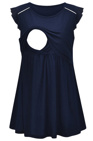 Breastfeeding Comfortable Pajamas Cotton Solid Color Top