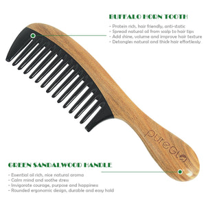 Anti-static Horn Wide Tooth Wooden Hair Comb