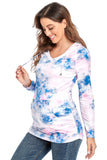 Casual Long Sleeves Tie-dye Warm Maternity Hoodie