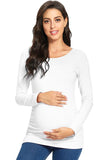 Casual Side Ruched Long-sleeve Basic Maternity Top