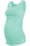 Casual Solid Maternity Tank Top Mint / S Tops