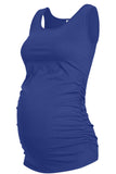 Casual Solid Maternity Tank Top Royal Blue / S Tops