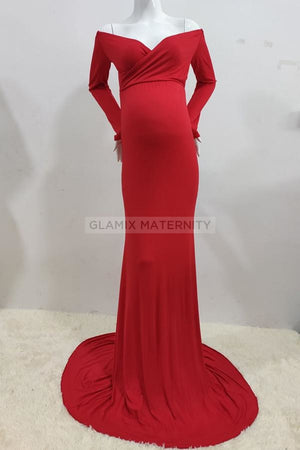 Chic Off-the-shoulder Mermaid Maternity Photoshoot Dress