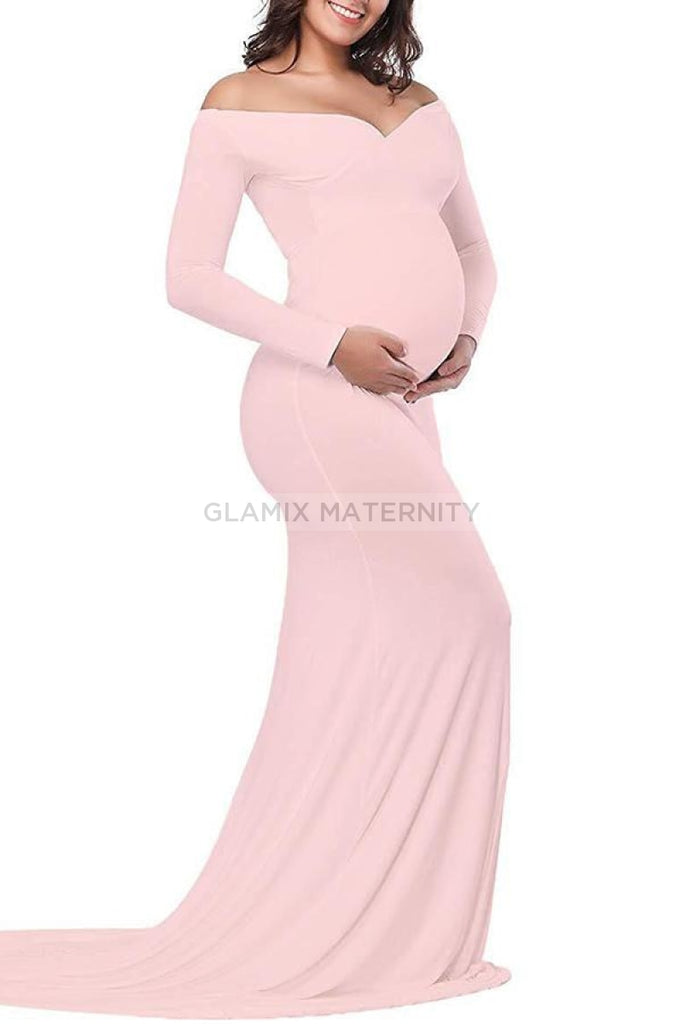 Chic Off-the-shoulder Mermaid Maternity Photoshoot Dress