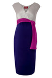 Colorblock Sleeveless Plus Size Front Tie Maternity Dress
