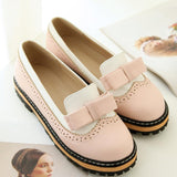 Colorblock Bowknot Flats Mary Jane Maternity Shoes
