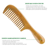 Natural Green Sandalwood Wide Tooth Handmade Hair Comb - Glamix Maternity