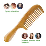 Natural Green Sandalwood Wide Tooth Handmade Hair Comb - Glamix Maternity