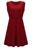 Comfortable Breastfeeding Ruffled Fashion Solid Color Dress