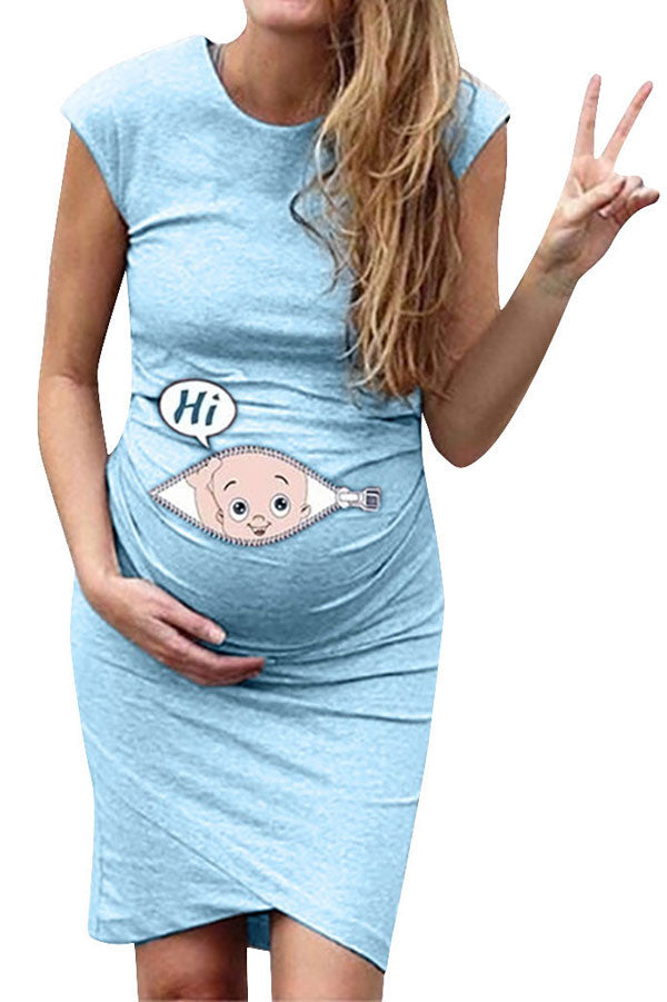 Comfortable Cartoon Cotton Fashion Maternity Dress