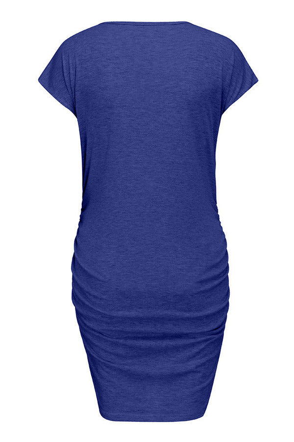 royal blue maternity dress short Pinkblush Royal Blue Off Shoulder Ruched Maternity Dress Medium