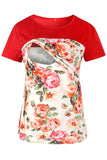 Comfortable Exquisite Short-Sleeved Printed Casual Nursing Top