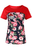 Comfortable Exquisite Short-Sleeved Printed Casual Nursing Top
