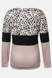 Comfortable Leopard Print Top Breastfeeding Long Sleeve Pajamas