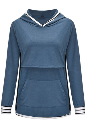 Comfortable Long Sleeve Hoodie Fashion Breastfeeding Top
