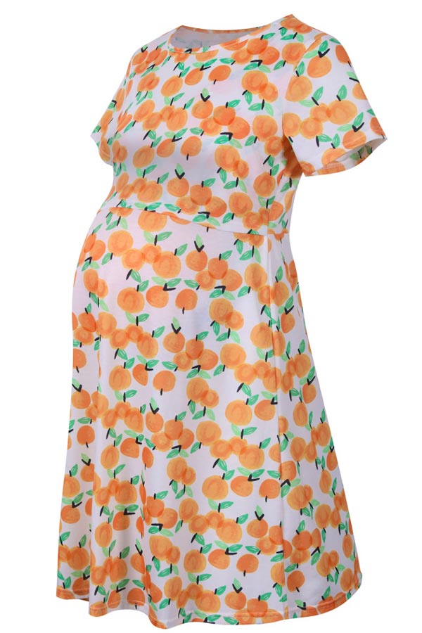 Comfortable Loose Short-Sleeved Floral Breastfeeding Dress