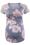 Comfortable Maternity Top Rose Short-Sleeved Pregnancy Tee