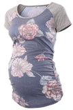 Comfortable Maternity Top Rose Short-Sleeved Pajamas