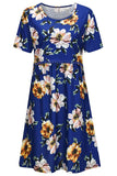 Comfortable Printed Breastfeeding Double Short Sleeve Dress