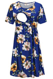 Comfortable Printed Breastfeeding Double Short Sleeve Dress