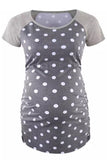 Comfortable Short-Sleeved Polka Dot Maternity Top