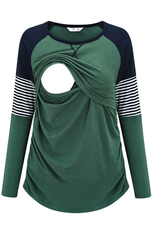 Comfortable Long-Sleeved Top Breastfeeding Loose Pajamas