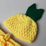 [0M-3M] Crochet Baby Pineapple Knitted Sleeping Bag Set Photoshoot Props