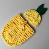 [0M-3M] Crochet Baby Pineapple Knitted Sleeping Bag Set Photoshoot Props