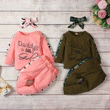 [6M-3Y] Cute Baby Letter Print Autumn Sweater Suit