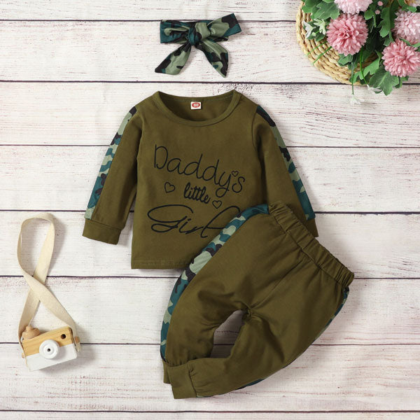 [6M-3Y] Cute Baby Letter Print Autumn Sweater Suit