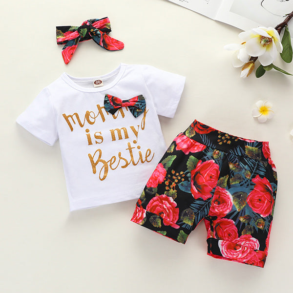 [6M-4Y] Cute Baby Summer Comfortable T-Shirt  With Shorts