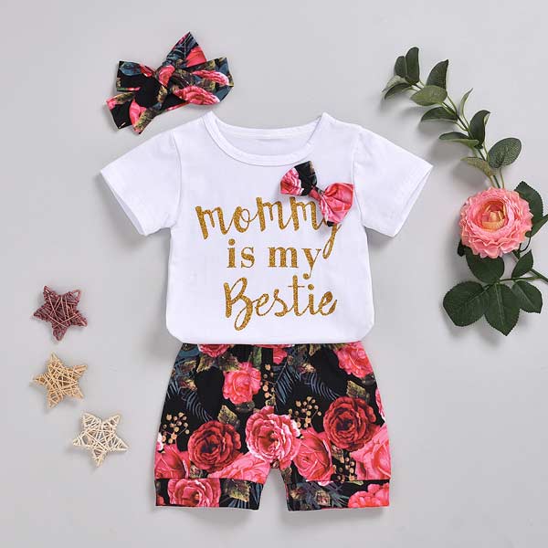 [6M-4Y] Cute Baby Summer Comfortable T-Shirt With Shorts