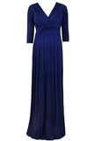 Dark Navy Upscale Plus Size Long Maternity Dress