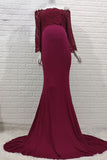 Delicate Mermaid Lace Long Maternity Dress