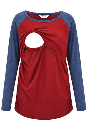 Double-Layer Comfortable Top Long-Sleeved Warm Breastfeeding Pajamas