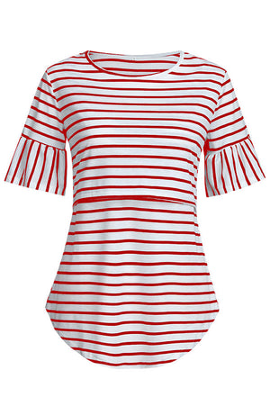 Double-layer Striped Fashion Nursing Top
