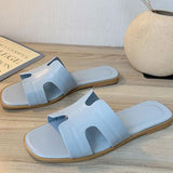 Square Head Open-toe Flat Sandal Slippers - Glamix Maternity