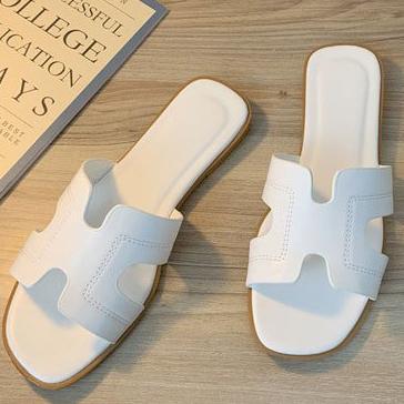 Square Head Open-toe Flat Sandal Slippers - Glamix Maternity