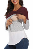 Double Layered Maternity Nursing Top Burgundy / S Tops