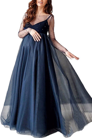 ELegant Lace Wedding Maxi Dress Pregnant Photoshoot Dress