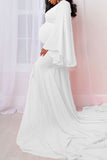 Fabulous Mermaid Sleeved Maternity Photoshoot Gown