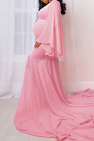 Fabulous Mermaid Sleeved Maternity Photoshoot Gown